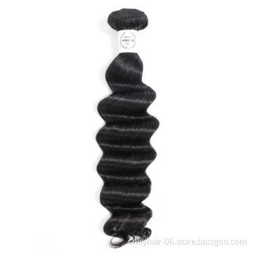 Papal Accept 8A Loose Deep Wave Bundles with Closure Peruvian Hair Remy 100% Human Hair Bundles with Fronta